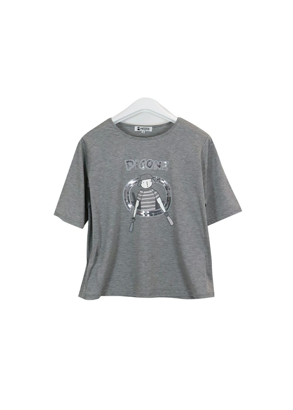 コットン混スパンコール刺繍Tシャツ|スタジオピッコーネ-アウトレット