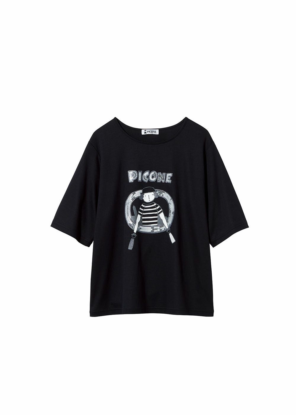コットン混スパンコール刺繍Tシャツ|スタジオピッコーネ-アウトレット