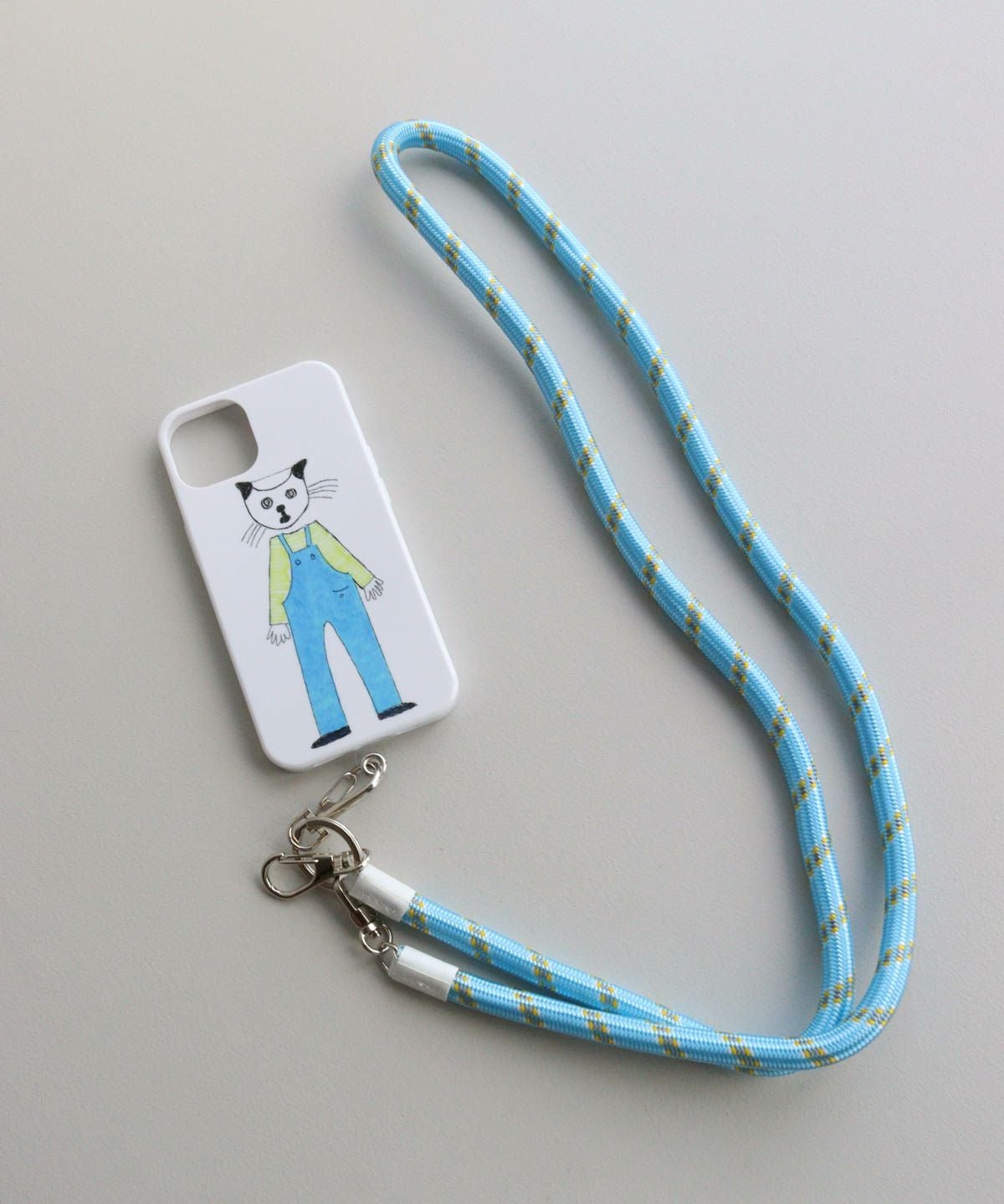  iPhone14ケース＆ストラップ（ブルー）