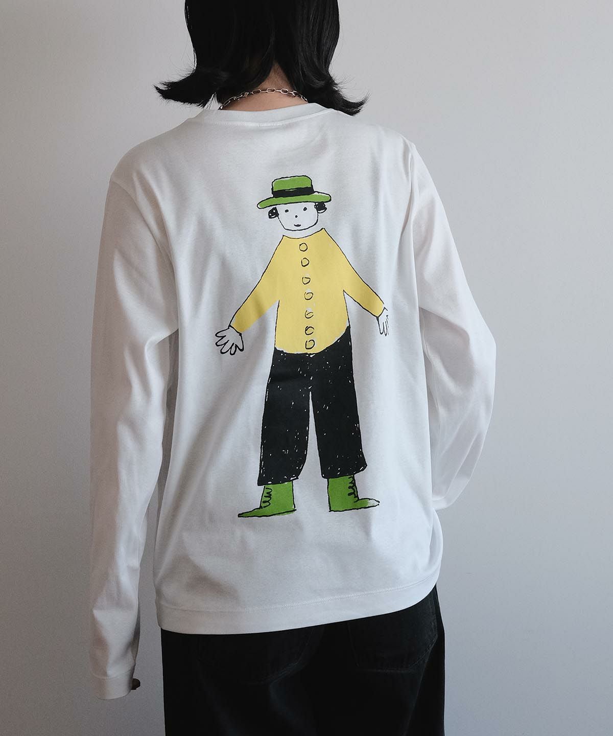 モデル着用画像（ホワイト×イエロー）