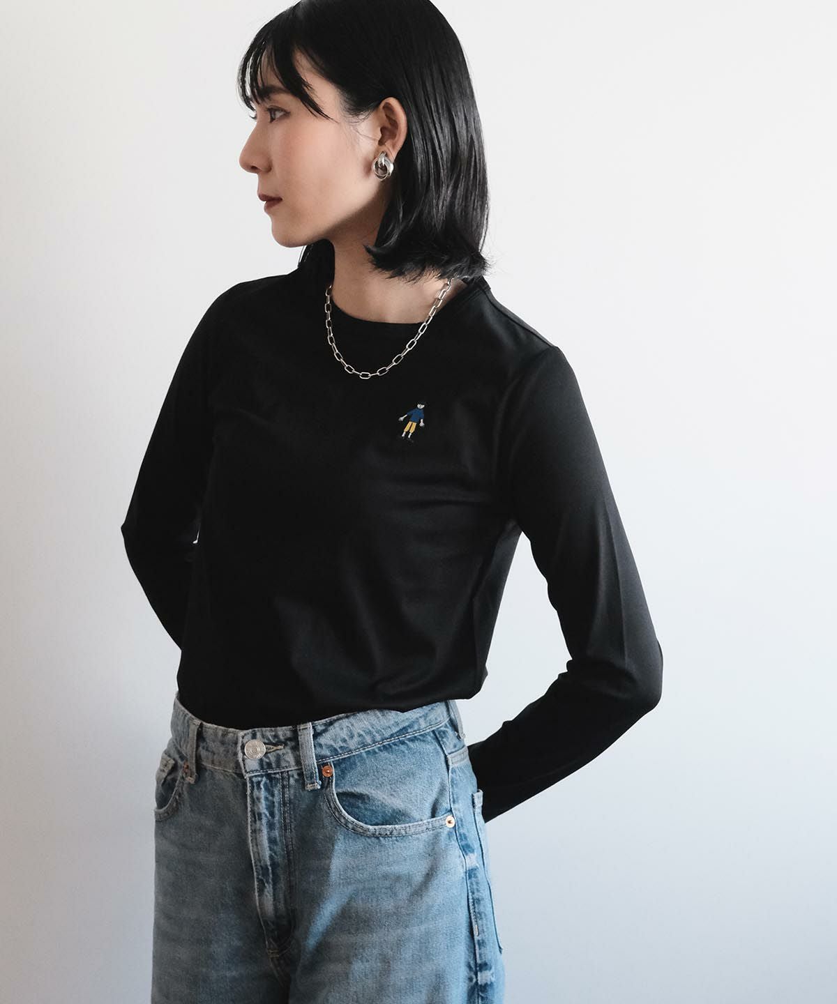 ワンポイント刺繍ロングスリーブTシャツ|カーサピッコーネ - ゴルフ ワンポイント刺繍ロングスリーブTシャツ|カーサピッコーネ - ゴルフ