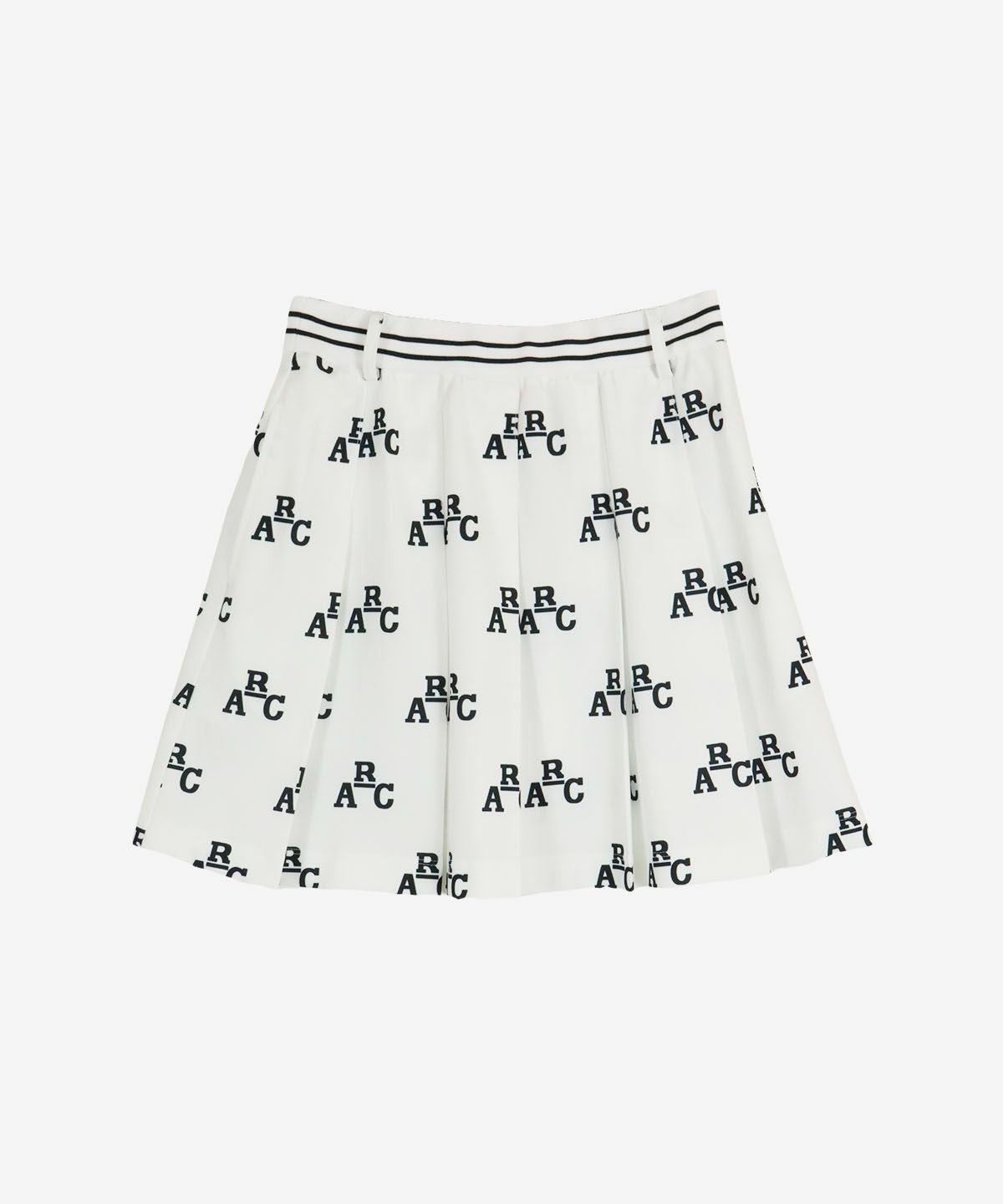 モノグラム柄プリーツスカート（ホワイト）