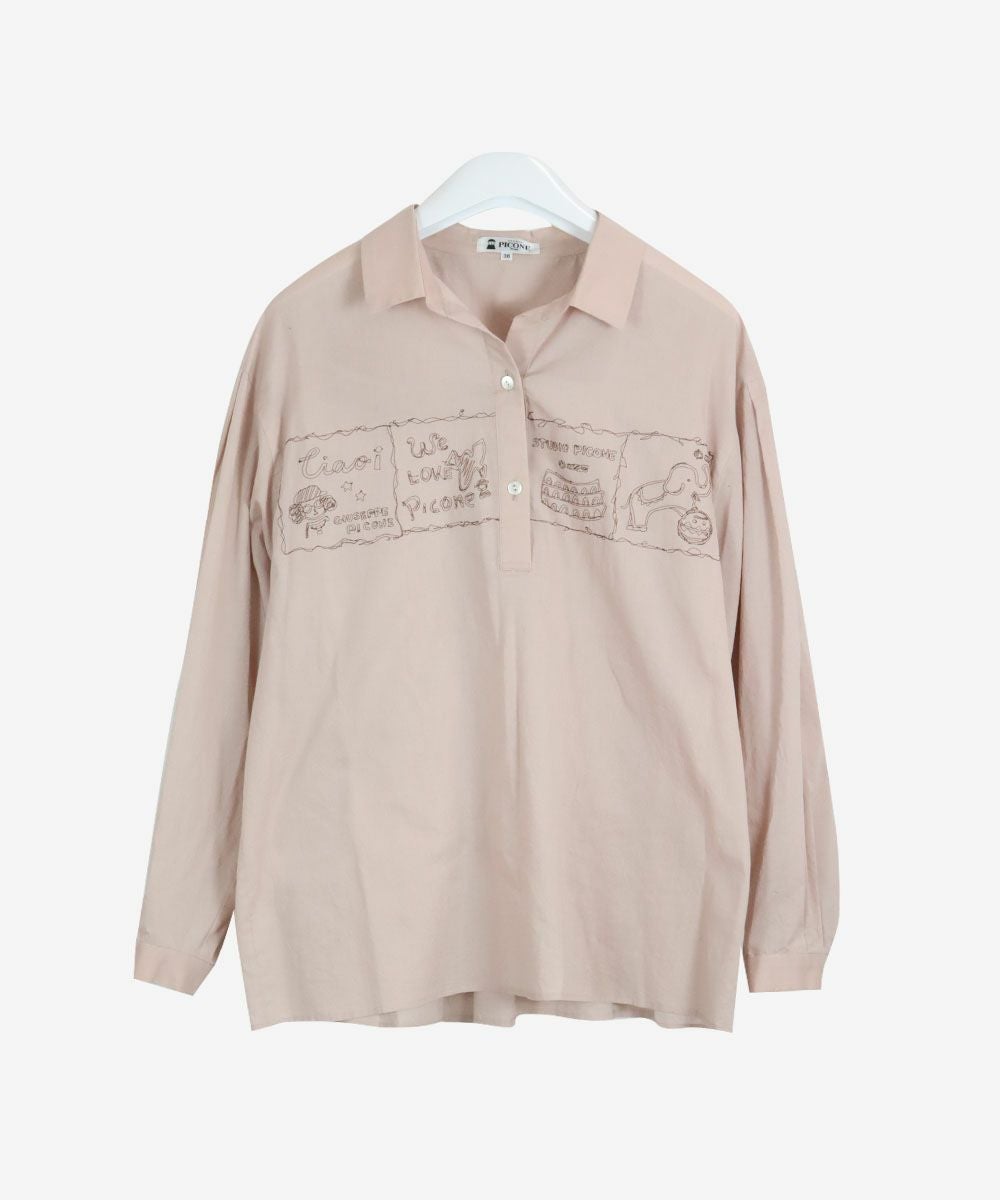 studiopicone-スタジオピッコーネ- コットン100%バックタックブラウス