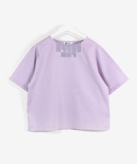 コットン100%チュール刺繍プルオーバー（パープル）