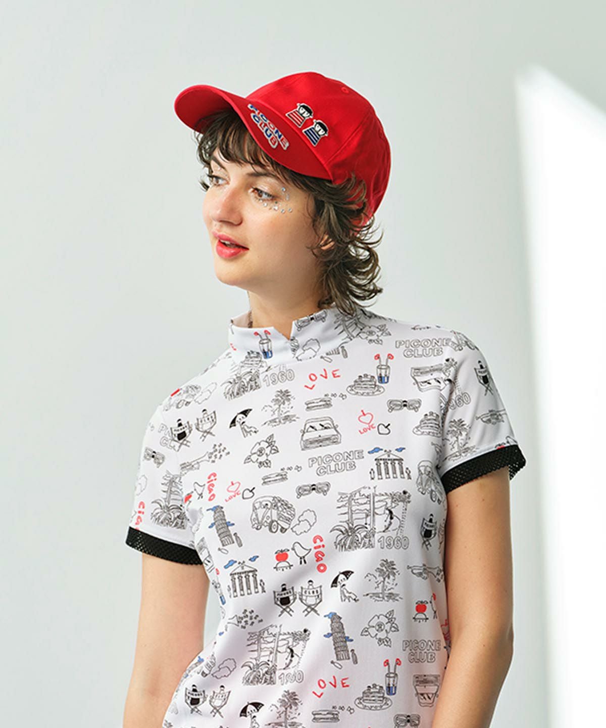 ピコ三連コットンサンバイザー|ピッコーネクラブ - ゴルフウェアや婦人