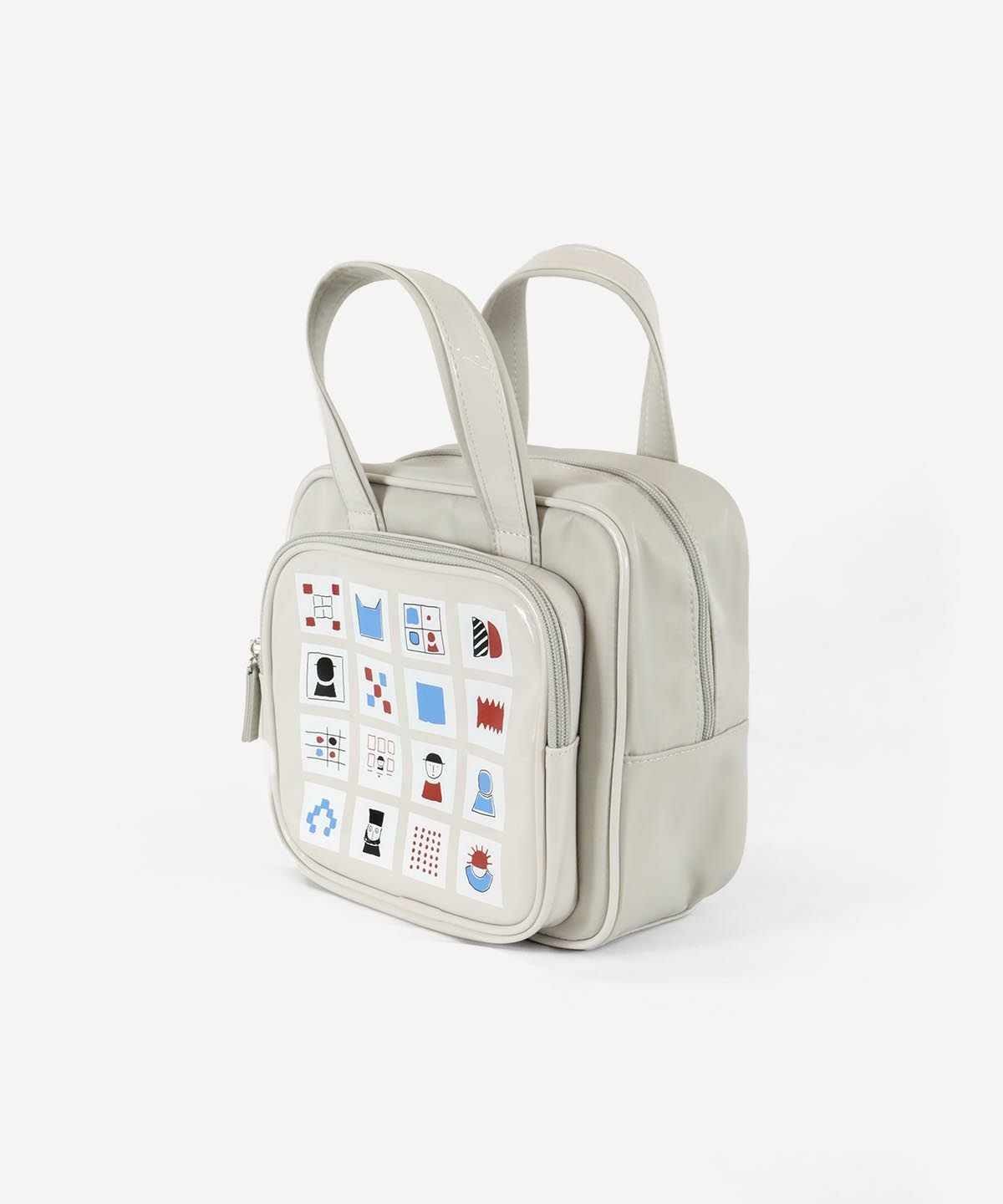 エナメルスクエアカートバッグ（ライトグレー）