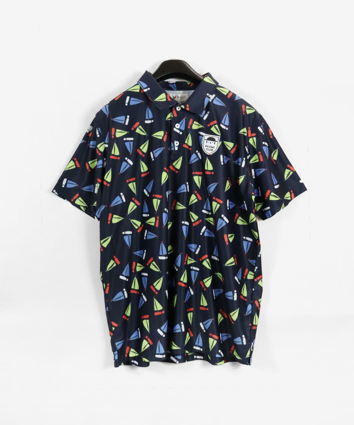 メンズ】ヨット柄UVメッシュ半袖ポロシャツ|ピッコーネクラブ