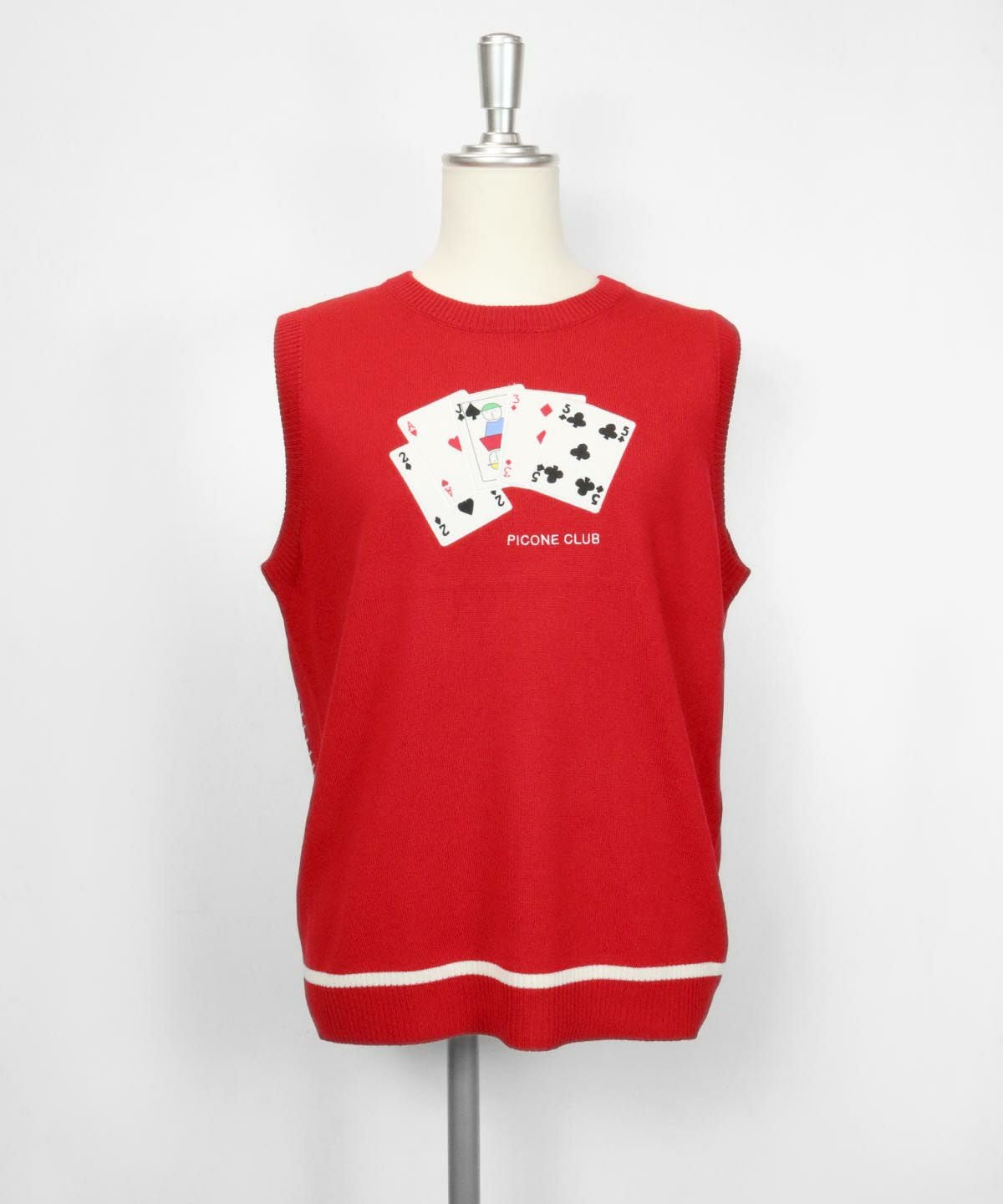 ウール混トランプ柄ニットベスト|ピッコーネクラブ-アウトレット