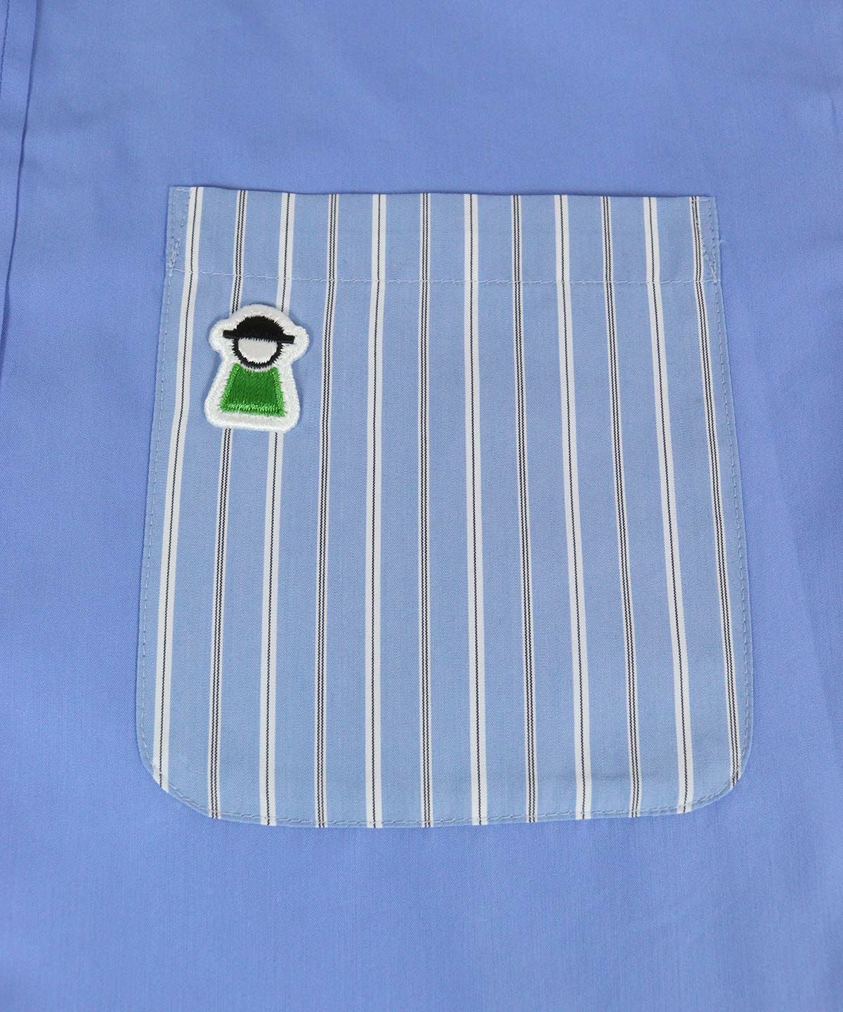 【メンズ】切替ワークシャツ（ブルー）胸ポケット