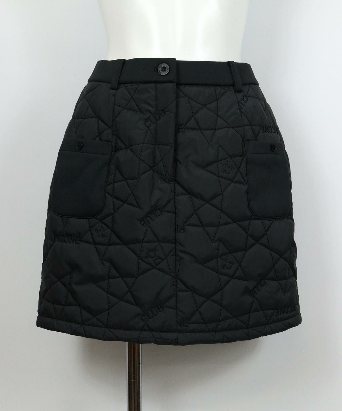 星柄刺繍中綿スカート（ブラック）