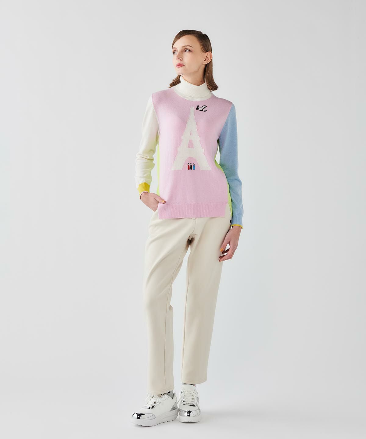 ボンバーヒートサイドラインパンツ着用イメージ