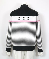 プードル刺繍ニットブルゾン（ブラック）後ろ