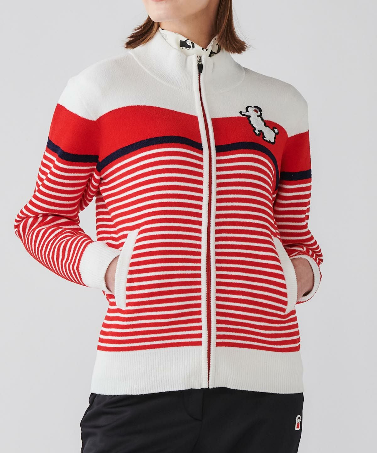 プードル刺繍ニットブルゾン|ピッコーネクラブ-アウトレット- - ゴルフ