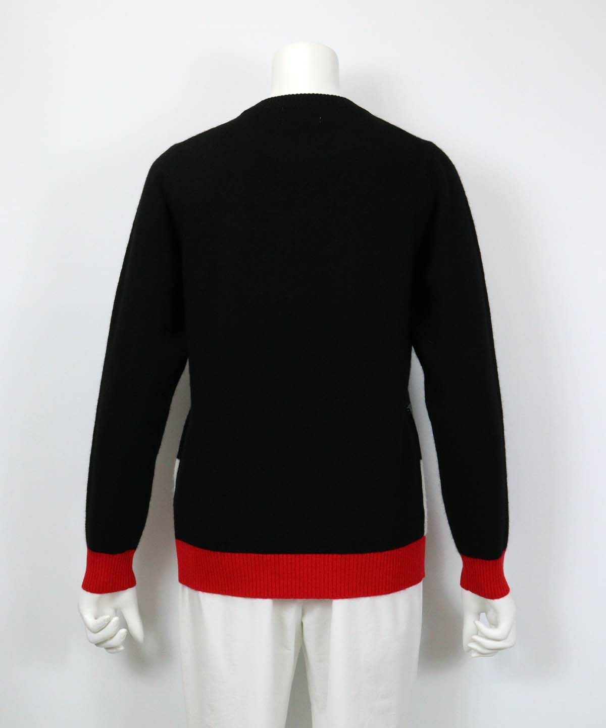 カシミヤ100％イラストニット後(ブラック)