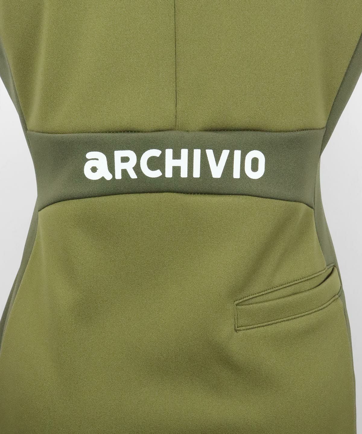 アルチビオarchivioノースリーブワンピース オリーブグリーン 配色切替ノースリワンピース|アルチビオ-アウトレット- - ゴルフウェア