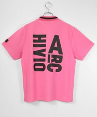 ハイネックハニカム半袖プルオーバー後（ピンク）