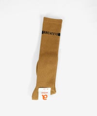 ロゴ入りロングソックス(ブラウン)
