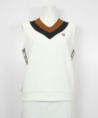 キルト風ミニダイヤジャガードベスト（ホワイト）