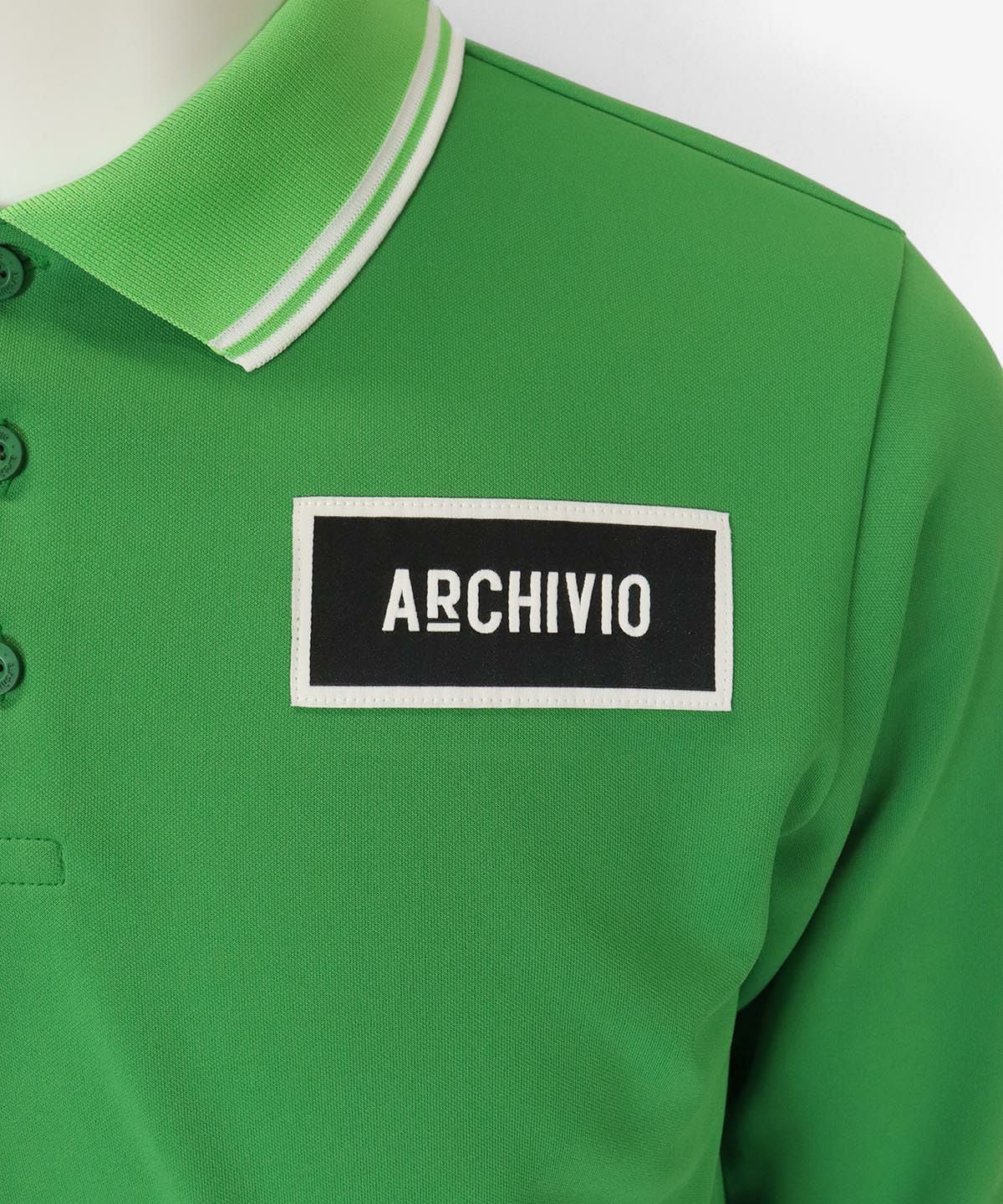 カモチャン！新品 archivio ポロシャツ バニティ付き メンズ】UV冷感ライン襟長袖ポロシャツ|アルチビオ-アウトレット