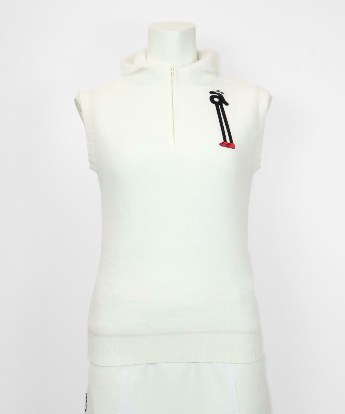 フード付きハーフジップニットベスト|アルチビオ-アウトレット