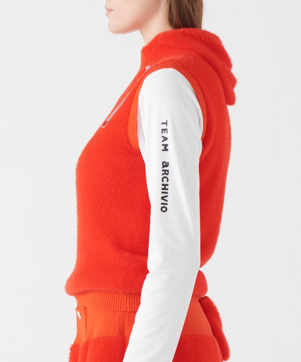 フード付きハーフジップニットベスト|アルチビオ-アウトレット