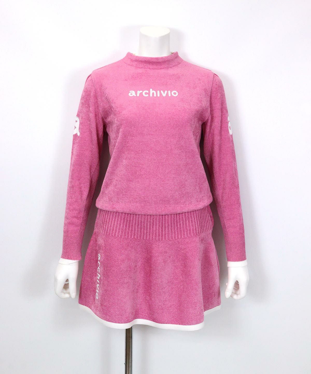 美品 ARCHIVIO アルチビオ ブランドロゴ 秋冬 AW 長袖ニット アクリル/ウール ピンク レディース 40(L) ゴルフウェア【古着】【中古】 美品 ARCHIVIO アルチビオ ブランドロゴ 秋冬 AW 長袖ニット アクリル