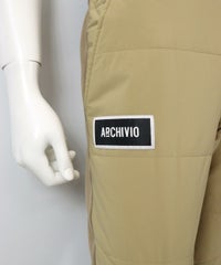 【メンズ】異素材切替パンツ（ブラウン）ロゴアップ