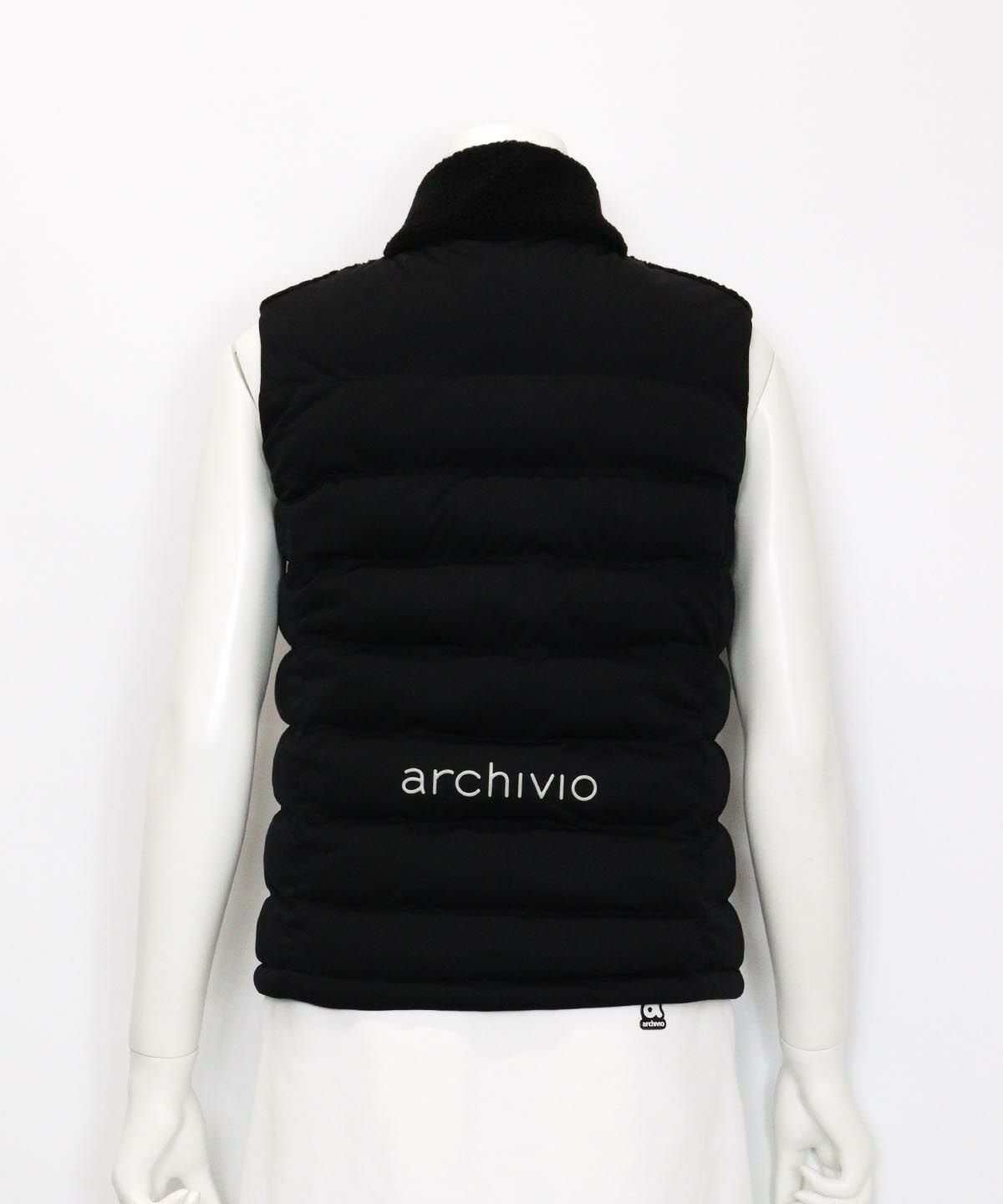新品未使用　アルチビオ　中綿ベスト　サイズ48【L】 archivio（アルチビオ） ベスト ジレ 「LADIES」ボア切替中綿ベスト