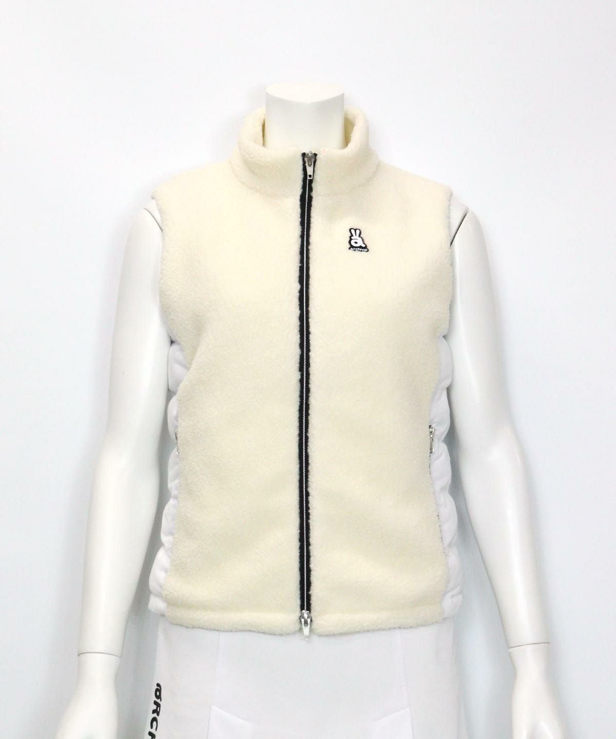新品未使用　アルチビオ　中綿ベスト　サイズ48【L】 archivio（アルチビオ） ベスト ジレ 「LADIES」ボア切替中綿ベスト