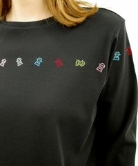 コットン100％長袖プルオーバー（ブラック）