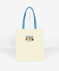 ポーチ付きキャンバストートバッグ（ブルー)