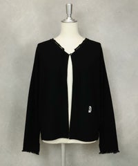 袖フリンジカーディガン(ブラック)