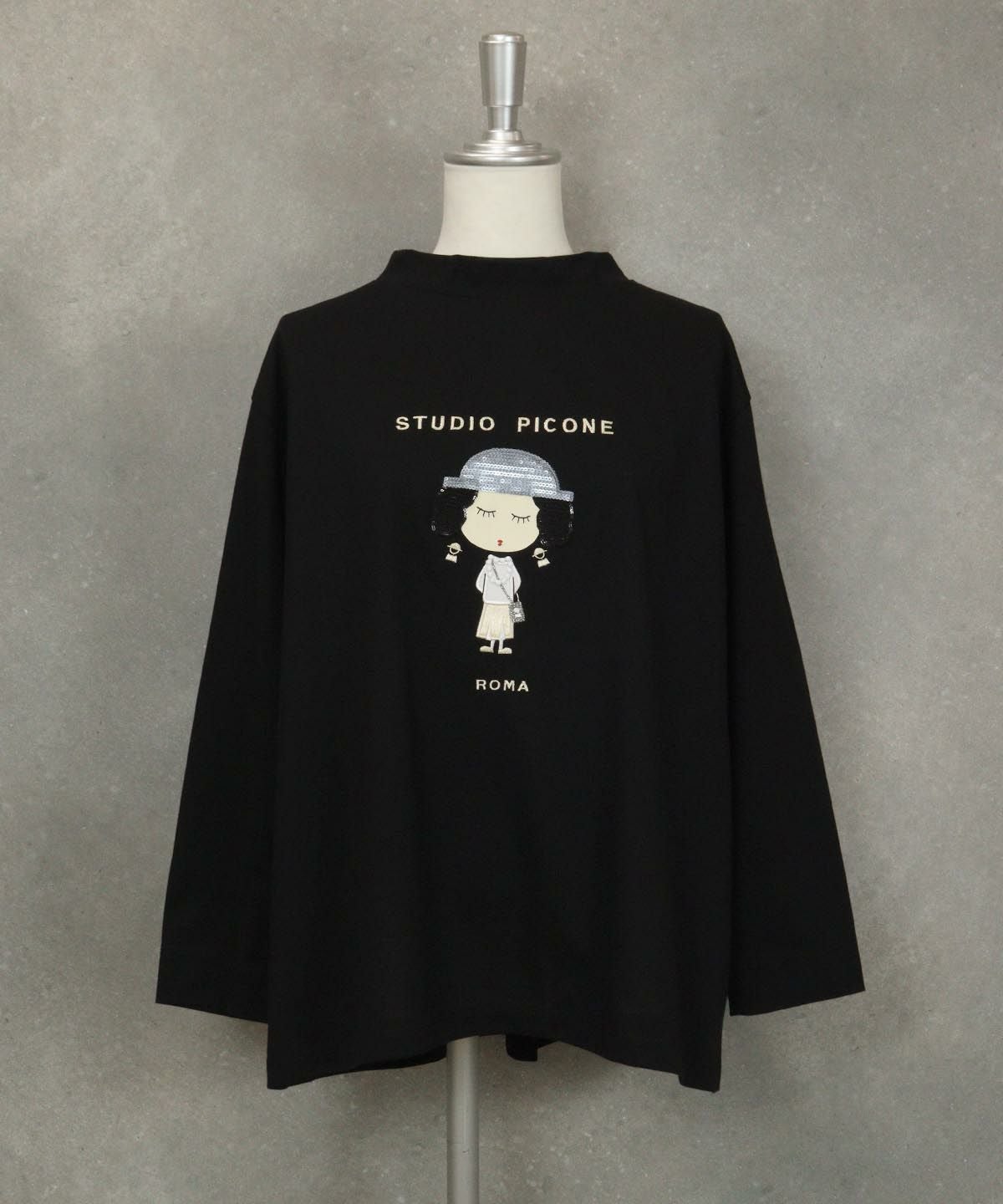 スパンコール刺繍長袖Tシャツ|スタジオピッコーネ-アウトレット