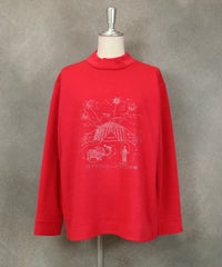 リブ袖刺繍プルオーバー（ピンク）
