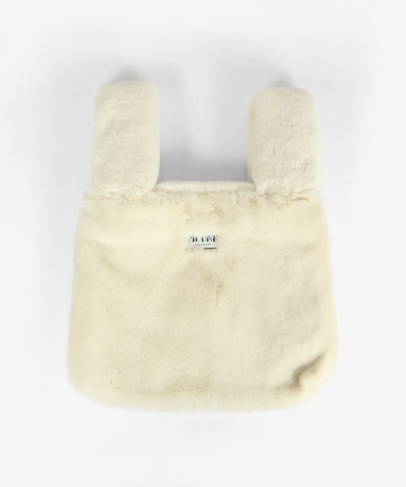 エコファーハンドバッグ（ホワイト）