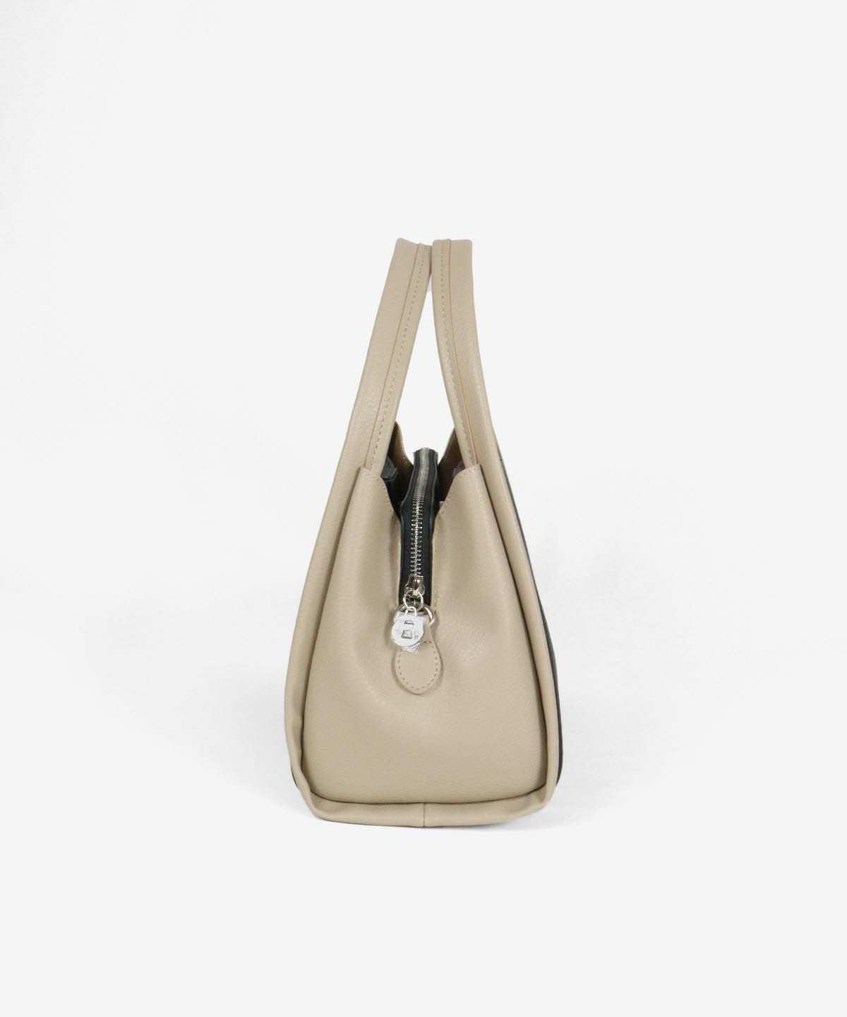 バイカラー2wayハンドバッグ横(ベージュ)