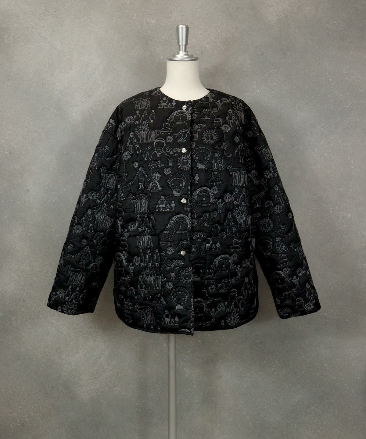 総柄刺繍ジャケット（ブラック）