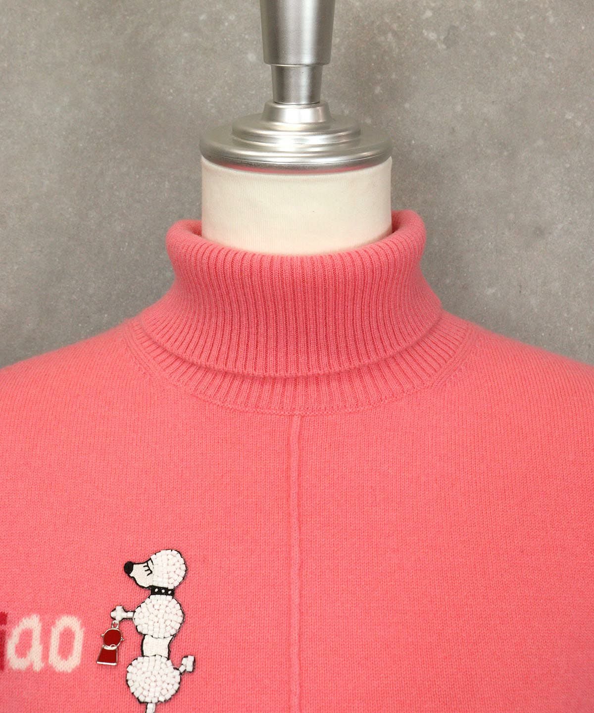 ピッコーネ ☆ カシミヤ タートルネック ニットセーター プードル刺繍 カシミヤ100％ロゴタートルニット|スタジオピッコーネ - ゴルフウェア