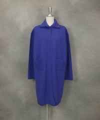 ウール100％ロングニットカーディガン（ブルー）