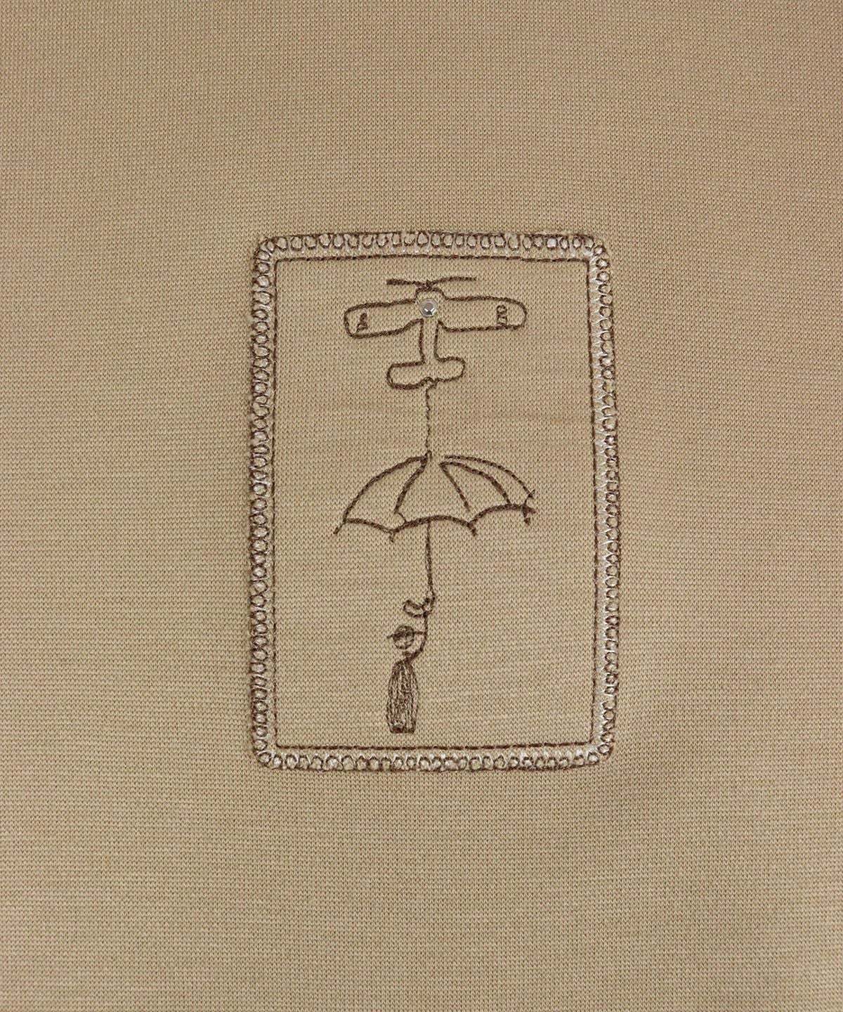 保温発熱ポンチワンピース（ベージュ）デザインアップ