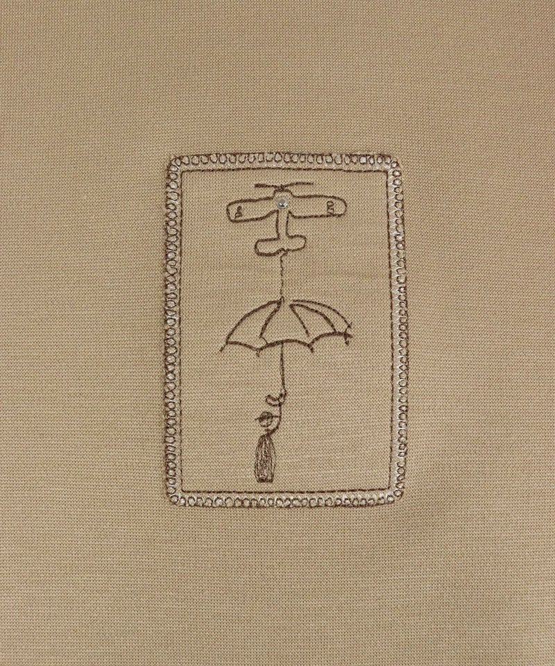 保温発熱ポンチワンピース（ベージュ）デザインアップ