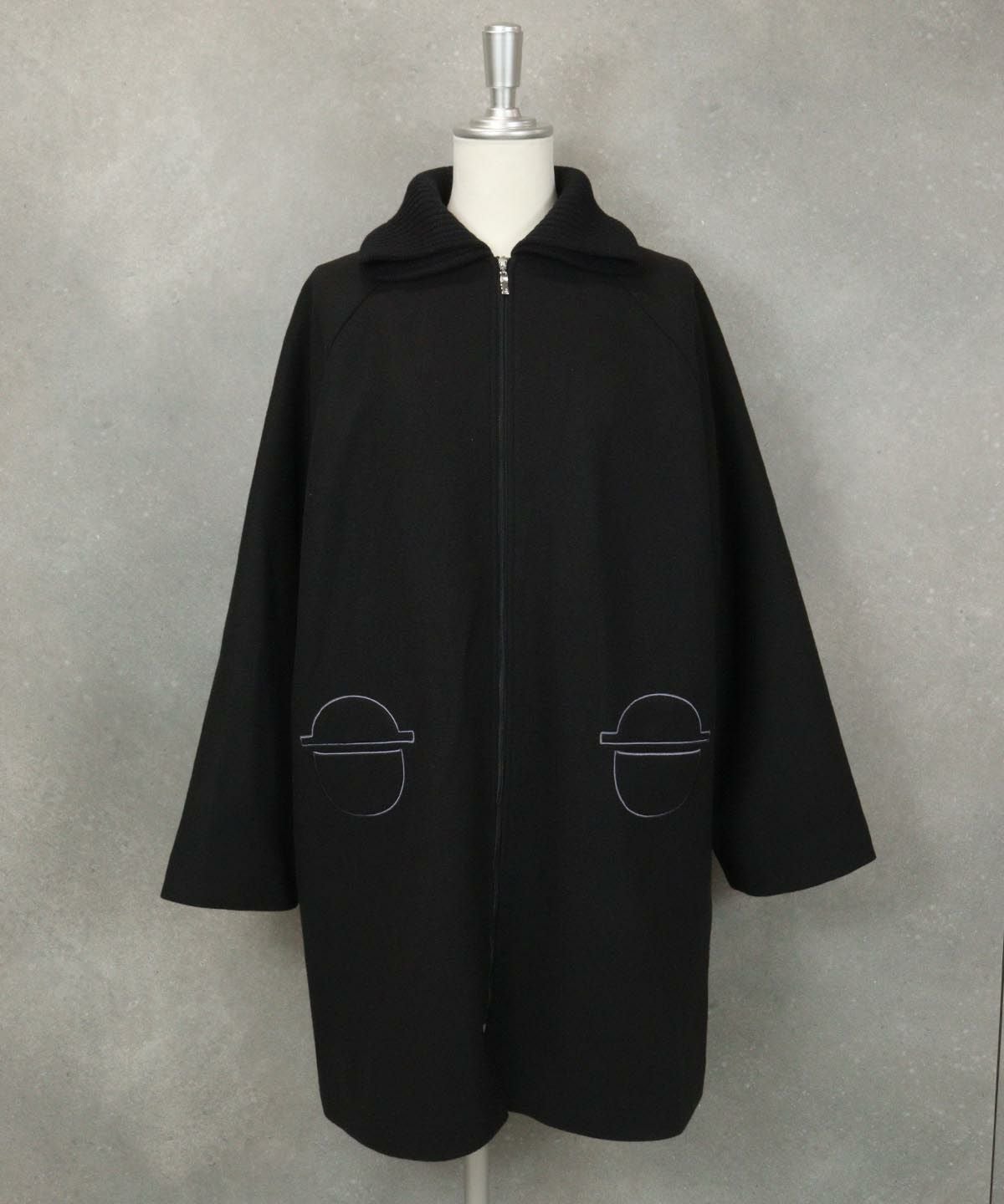 ニット襟オーバーコート|スタジオピッコーネ - ゴルフウェアや婦人服通販