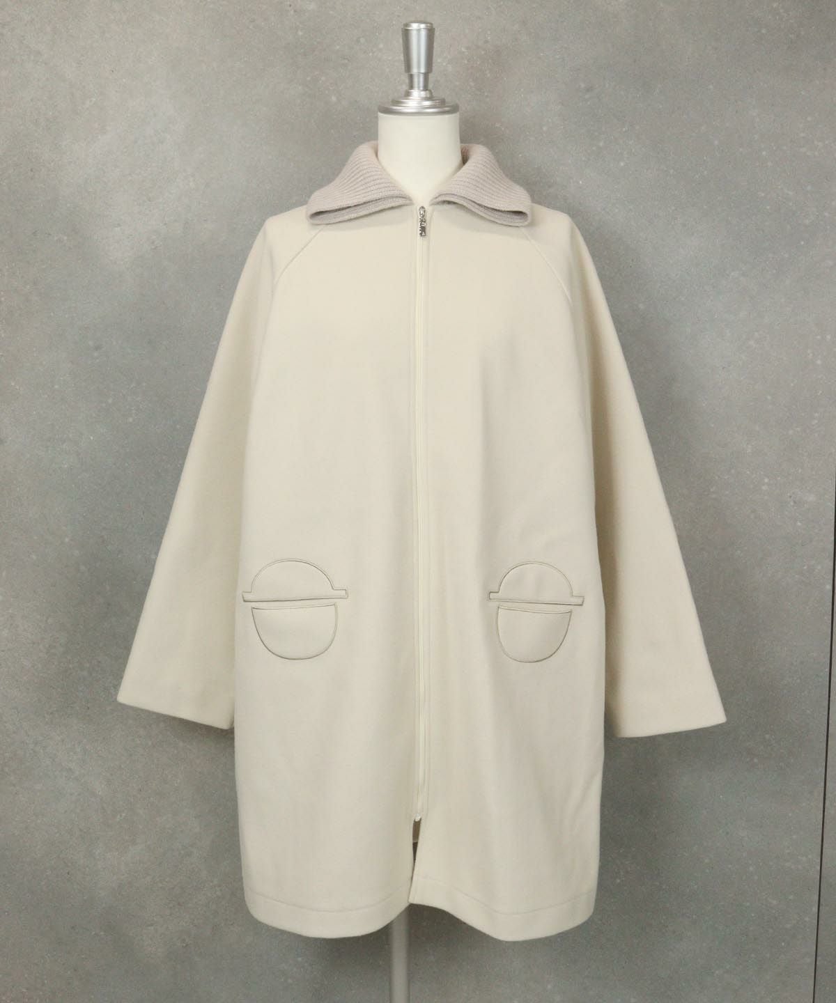 ニット襟オーバーコート|スタジオピッコーネ - ゴルフウェアや婦人服通販