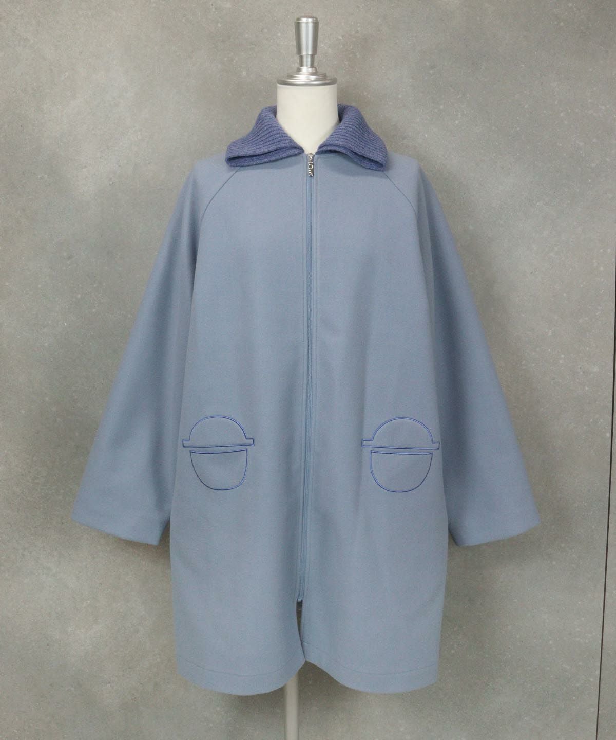 ニット襟オーバーコート|スタジオピッコーネ - ゴルフウェアや婦人服通販