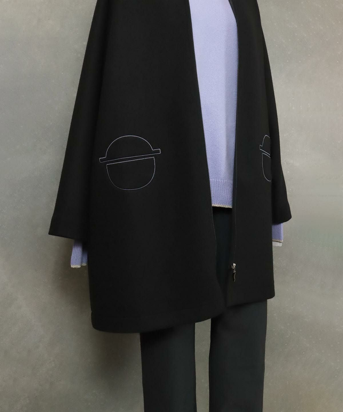 ニット襟オーバーコート|スタジオピッコーネ - ゴルフウェアや婦人服通販