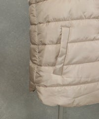 中綿フードベスト（ベージュ）ポケット