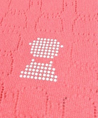 カシミヤ100％透かし柄ニット（ピンク)デザインアップ