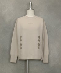 カシミヤ100％ラメピコニット(ベージュ)前