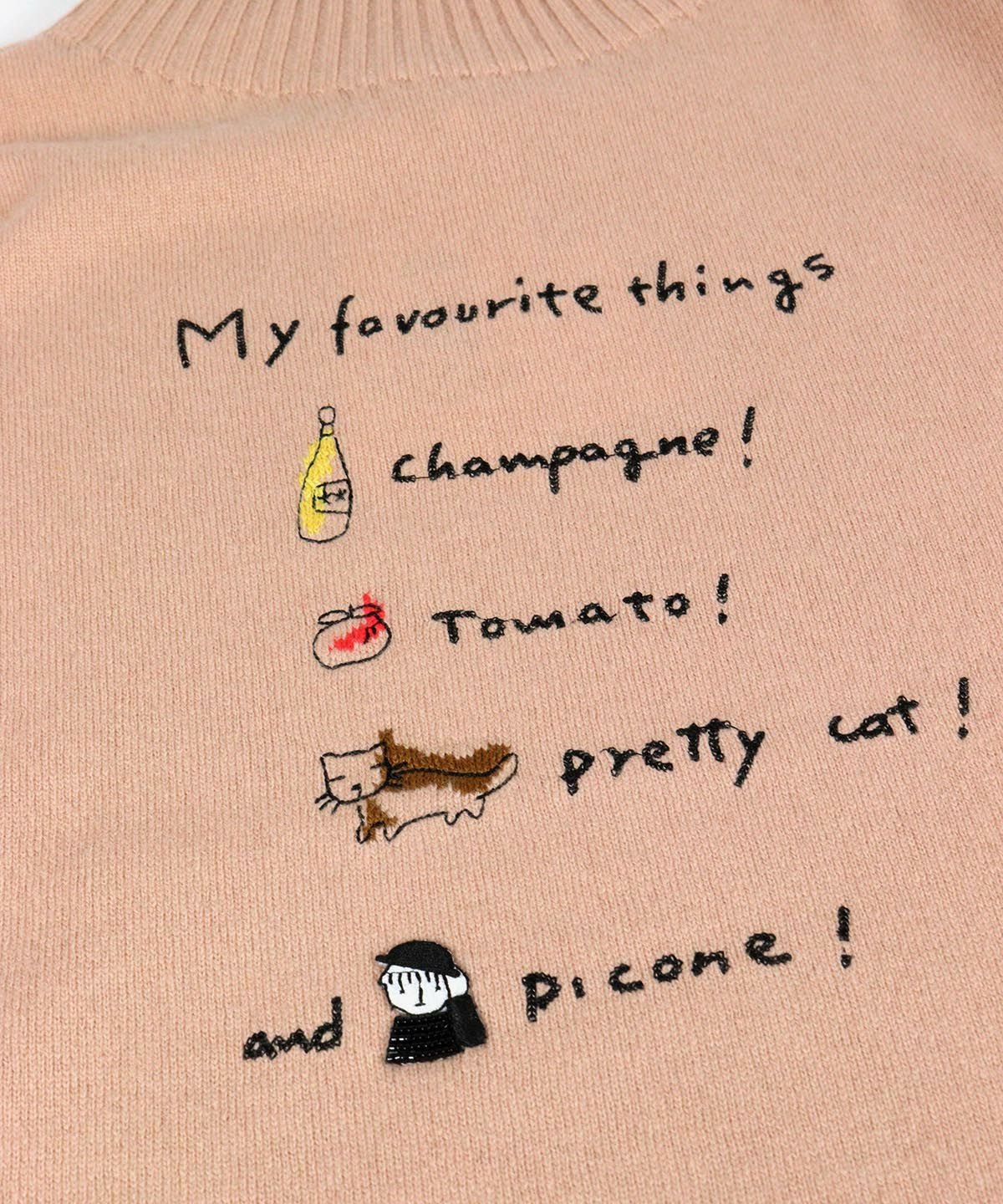ウール100％ワード刺繍ニット|スタジオピッコーネ-アウトレット