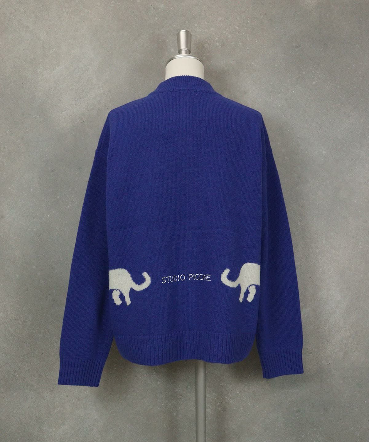 ダックスフンド柄ニットカーディガン|スタジオピッコーネ - ゴルフ